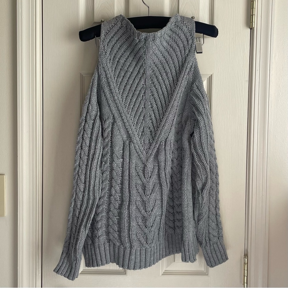 Gray Cable Knit Sweater